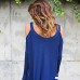 Womens Cold Shoulder Loose Shirt Blouse Ladies Casual Long Sleeve Cotton Tops Blue B07NSVT25Q